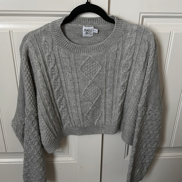 Princess Polly The Stan Cropped Sweater in Grey - Picture 3 of 6